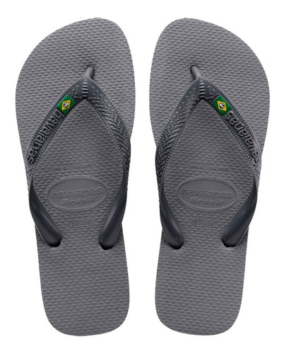 Havaianas Ojotas Originales Brasil Bandera Acero Gris