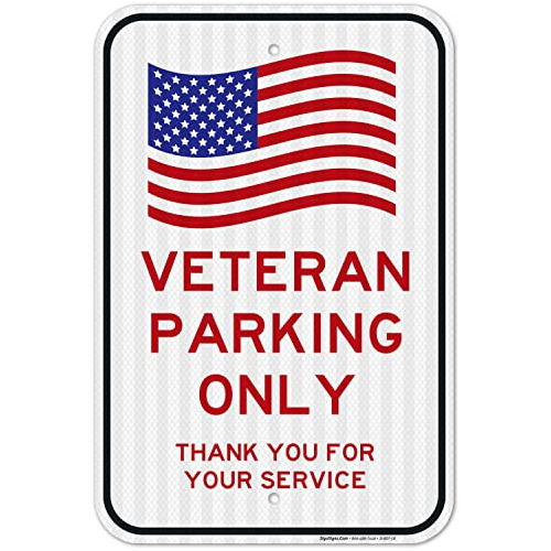 Señal De Estacionamiento Para Veteranos, 12 X 18 Pulgadas, R