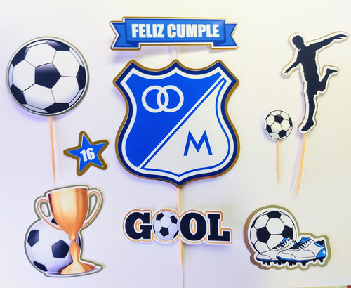 Decoración Torta Equipos De Futbol, Decoración Para Ponqué