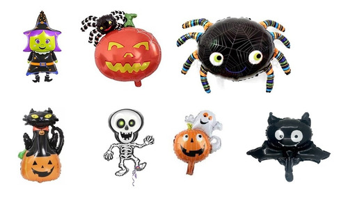 Set Globos Chicos X7 Decoracion Halloween