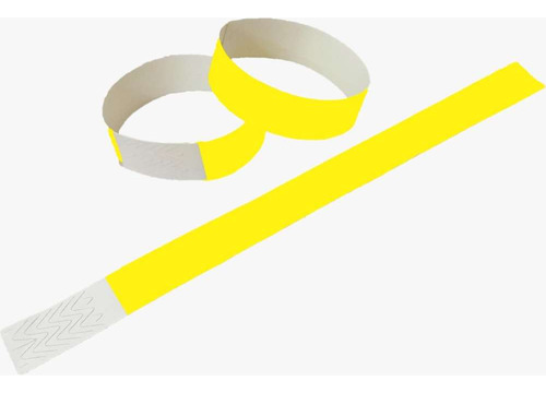 500 Pulseira Amarela Neon Para Identificação Med