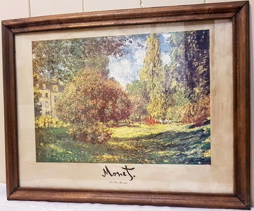 Lámina Enmarcada Con Vidrio  Monet - Parc Monceau- 47  X 37 