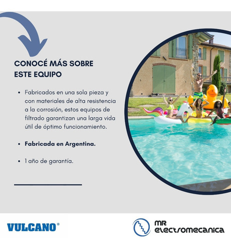 Kit Filtro Vulcano Vc50 Pileta 90.000 Litros + Carga Fluvial