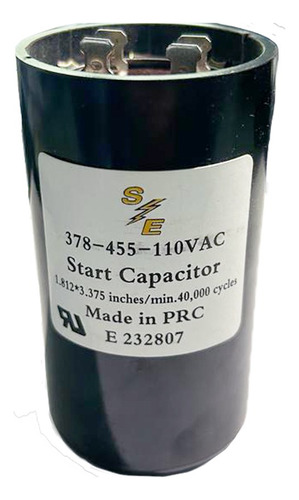 Capacitor De Arranque 378-455mf 110vac Se Cap-378-455-110