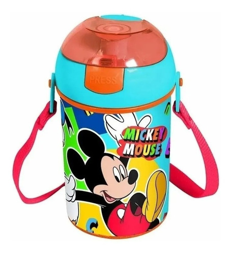 Cantimplora Vaso Infantil Para Colgar Mickey 450ml Km577 Color Celeste