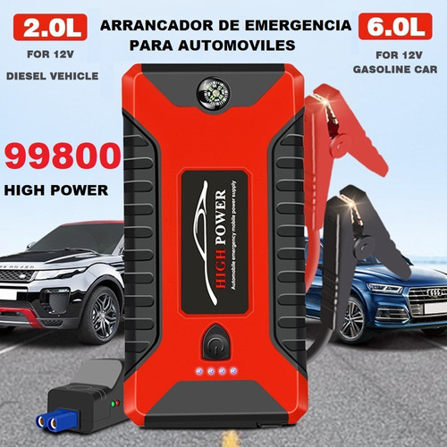 Arrancador De Autos Portatil 68800mah Carga Celular 4 Usb