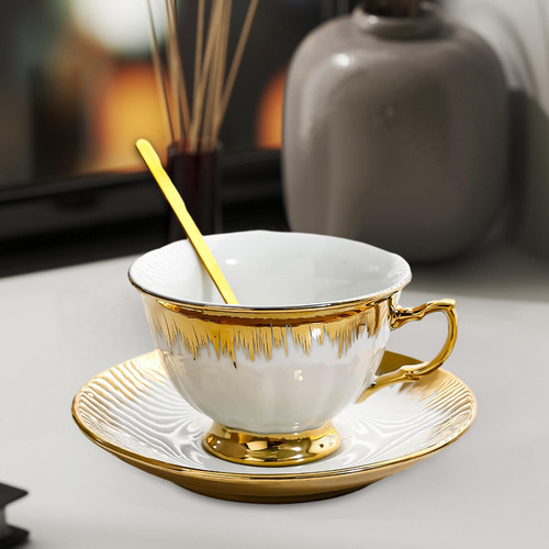 Taza De Café De Cerámica Con Platillo, Taza De Capuchino,