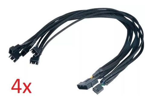 Imagem 3 de 5 de Cabo Adaptador Fan Cooler 4 Pinos Pwm Conector Placa Mãe Rpm