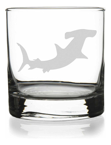 Hammerhead Shark Round Rocks Glass  Idea Regalo Cabeza Para
