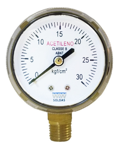 Manometro Para Acetileno Baixa 0-30kgf Ww Soldas