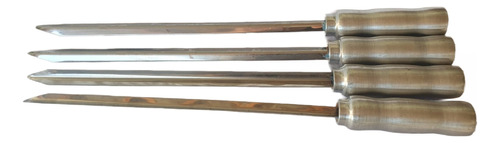 Espetos Inox Simples Tipo Espada Para Churrasco  70cm  - 4 Unidades