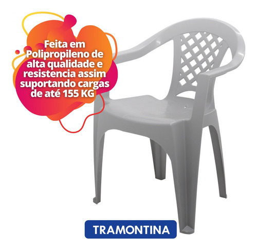 Cadeira Em Polipropileno Cinza - Iguape Tramontina