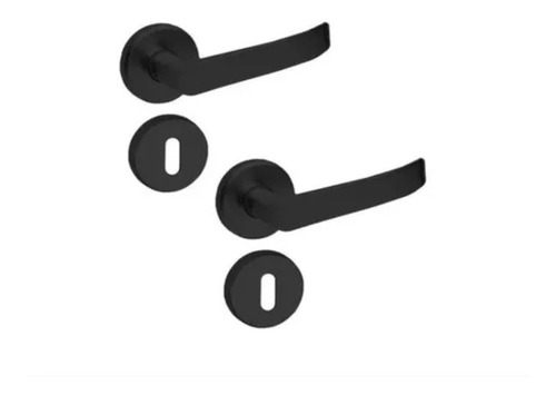 Imagen 2 de 5 de Manija Picaporte Doble Balancín Aluminio Epoxy Negro Bilbao
