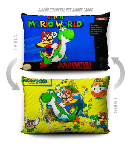 Imagen 5 de 5 de Funda De Almohada Super Mario World 70x45cm Vudú Love