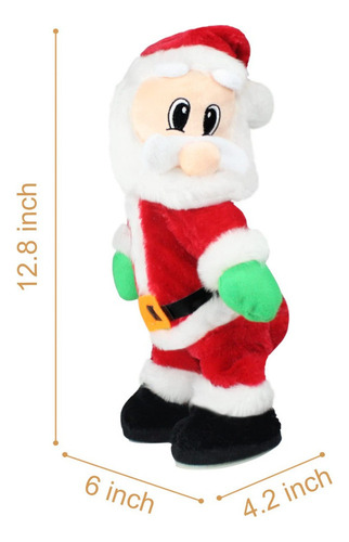 Papá Noel Bailarín Peluche Felpa Juguete For Niños Navidad