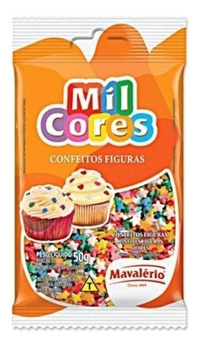 Confeito Estrela Mil Cores Mavalério