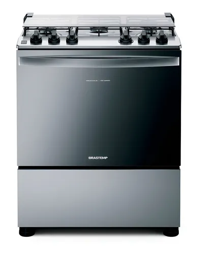 Fogão Brastemp BFS5NCR 5 Bocas Cor Inox Tipo de conexão Gás engar...