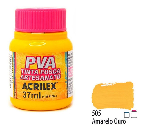 Kit C/ 6 Tintas Pva Fosca P/ Artesanato 37ml Acrilex