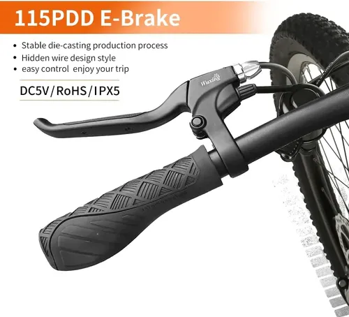 WUXING Leva Freno Per Bici Elettrica Con Taglio Motore | Impugnature In Alluminio, V-brake