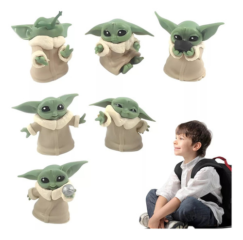 Baby Yoda Mandalarian - Set X 6 Figuras En Blister Muñecos