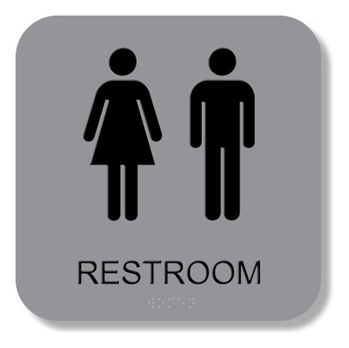 Unisex Restroom Sign 8  Braille  Ada Denuncia