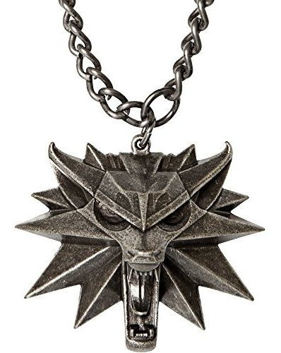 El Collar 3 Witcher Con White Wolf Medallón Y De La Cadena.