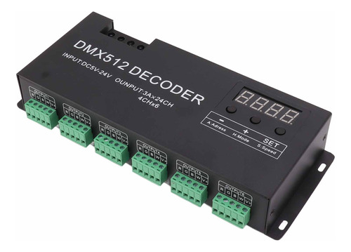 Decodificador Dmx De 24 Canales, Pantalla Digital, Rgbw, Dmx