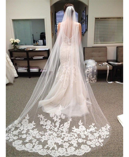 . Velo De Novia Ultralargo De Una Capa Para Mujer