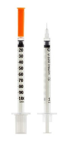 Imagen 2 de 4 de Bd Ultra Fine Jeringa De Insulina 1ml Aguja 31 G 6mm 100u