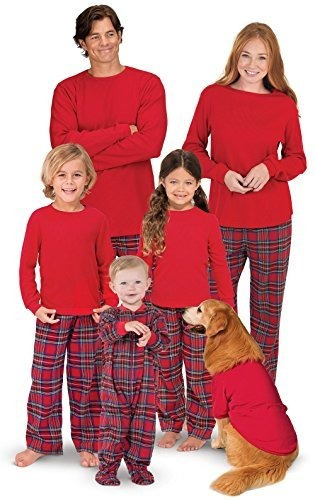 Pijamas Navidad Familiares Cuadros Térmicos.