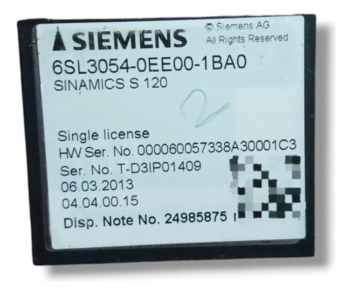 Tarjeta Siemens 6sl3054-0ee00-1ba0 Sinamics S120