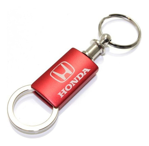 Honda Logotipo Rojo Metal Aluminio Valet Pull Llavero Anillo