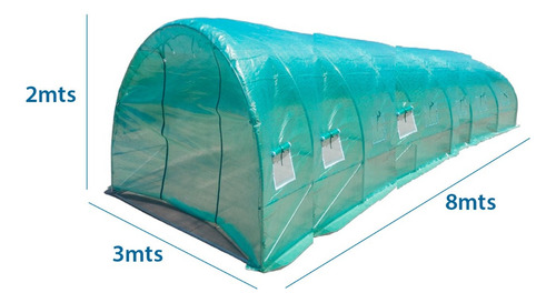 Invernadero Armable Tunel 24m² 8x3x2mts