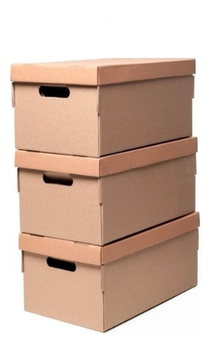 Caja Archivo Multiuso 42x33x25 Cm Con Base Y Tapa Pack X10
