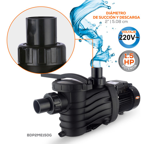 Bomba Para Alberca Evans 1.5hp 220v 1f 2x2 200lpm 96m3