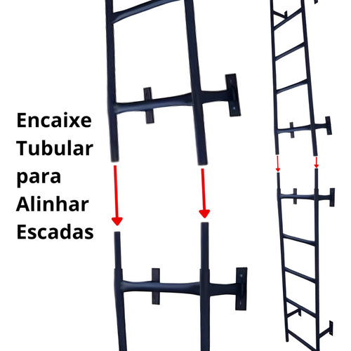 Escada Tipo Marinheiro Com Adaptação Para Fixar Na Parede 1m