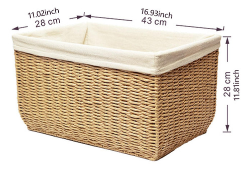 Cesta Tejida Para Guardar Juguetes, Cesta Beige Pequeño