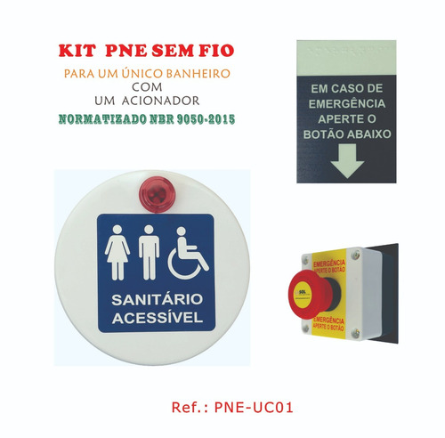 Kit Alarme Audiovisual Pne Emergência - Sem Fio Nbr 9050