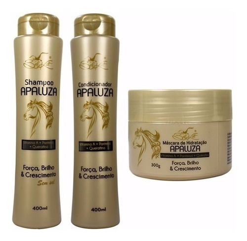 Kit Capilar Apaluza Belkit Shampoo + Condicionador + Máscara