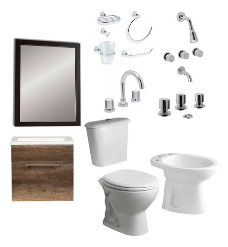 Combo Baño Vanitory Vintage Baño Moderno Espejo Envio Gratis