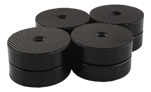 Aislamiento Base Soporte Altavoz Pies 4 Piezas Negro