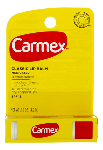 Carmex Classic Lip Balm, Protector Labial Protector Solar Sp