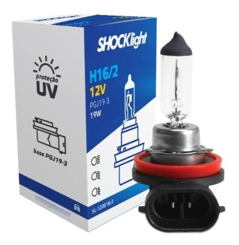 Lâmpada Halogena Standart H16-2 19w 12v Shocklight *unidade*