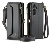 Comprar Bolsa Tipo Carteira De Couro Crossbody Com Zíper Para Samsun