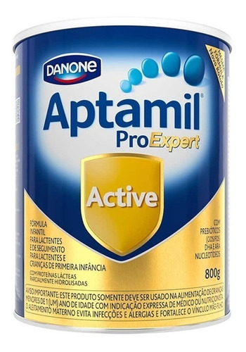 Fórmula infantil em pó sem glúten Danone Aptamil Sensitive Active en lata x 6 unidades de 800g - 0  a 36 meses