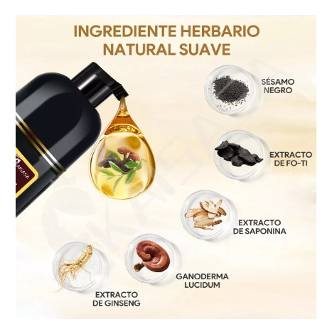 2 Pzs Shampoo Tinte 3 En 1 Cubre Canas Cafe Obscuro