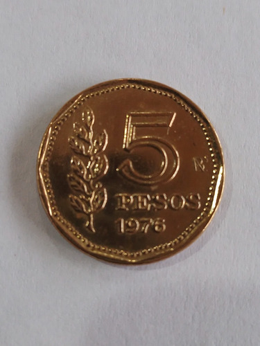 Moneda Argentina 5 Pesos 1976 Impecable