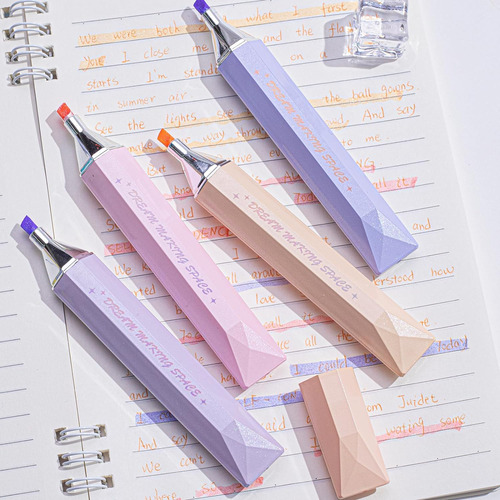 Colnk Glitter Pastel Highlighter,set De 6 Pcs Cute Aesthe...