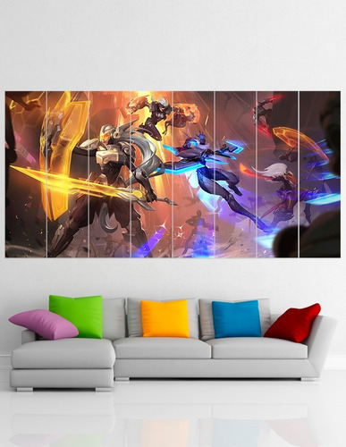 Cuadro Poliptico Lol Wild Rift Skin Proyecto  Xxl 192x100cm