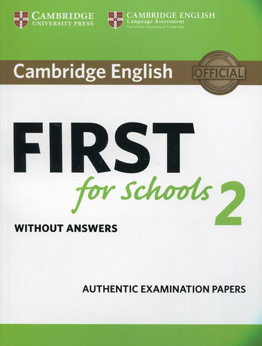  Cambridge English First For Schools 2 Student's Book Withou